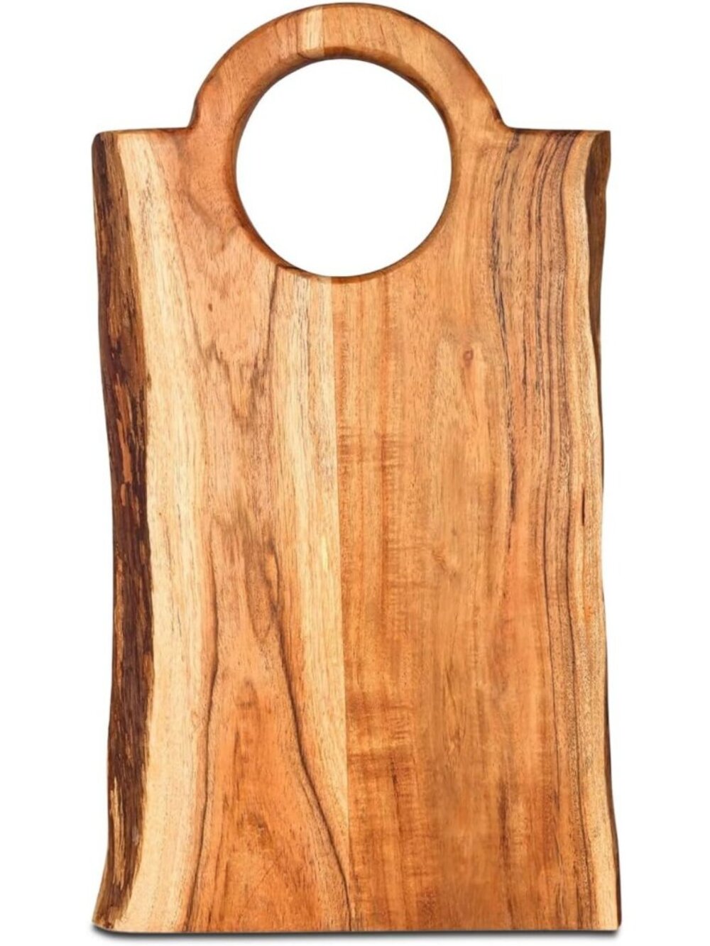 Rustic Acacia Wood Live Edge Cutting Board - 17x10" Charcuterie & Cheese Tray